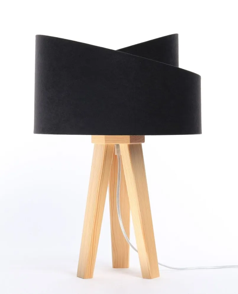 Lampa stołowa GEMSTONE czarna/złota/sosna polskiej produkcji | MIRAT.