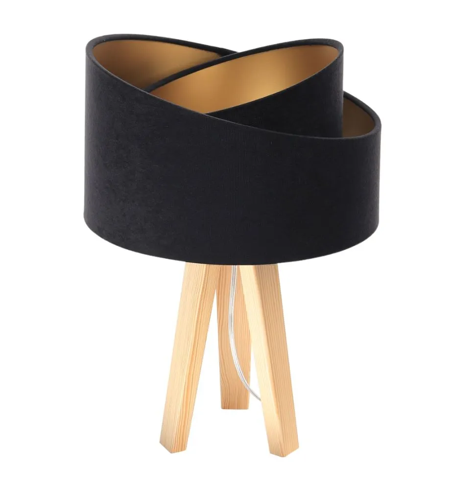 Lampa stołowa GEMSTONE czarna/złota/sosna polskiej produkcji | MIRAT.