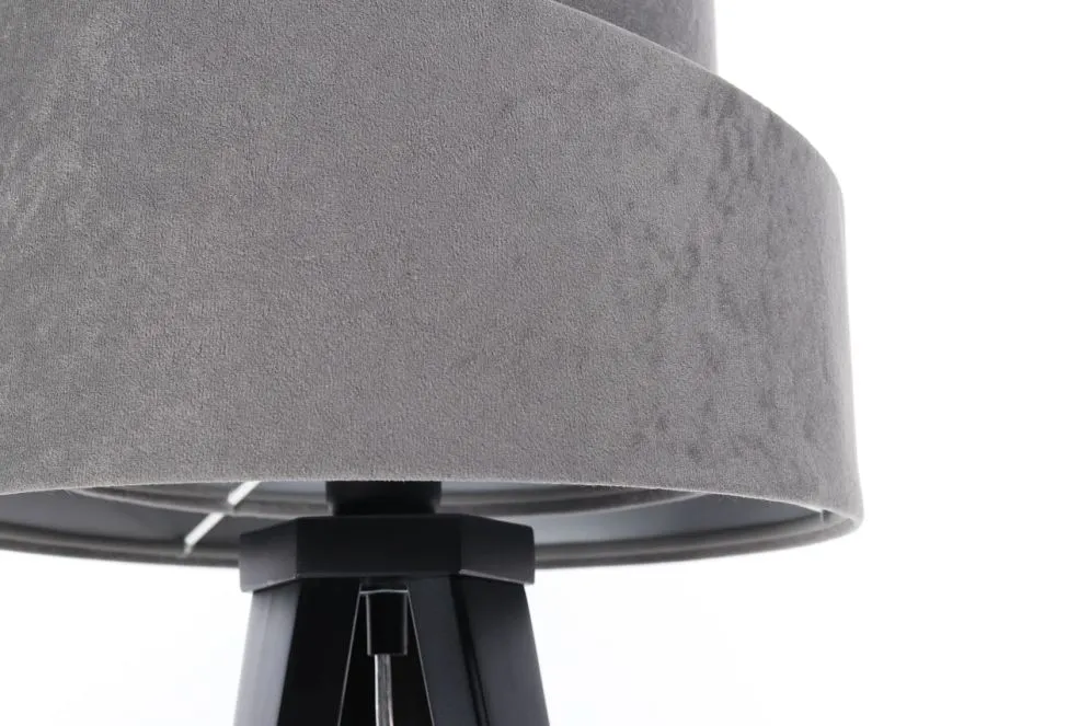 Lampa stołowa GEMSTONE szara/srebrna/czarna asymetryczna polskiej produkcji | MIRAT.