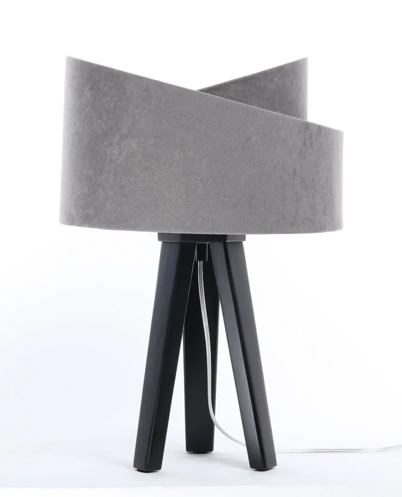 Lampa stołowa GEMSTONE szara/srebrna/czarna asymetryczna polskiej produkcji | MIRAT.
