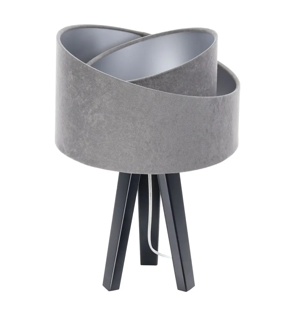 Lampa stołowa GEMSTONE szara/srebrna/czarna asymetryczna polskiej produkcji | MIRAT.