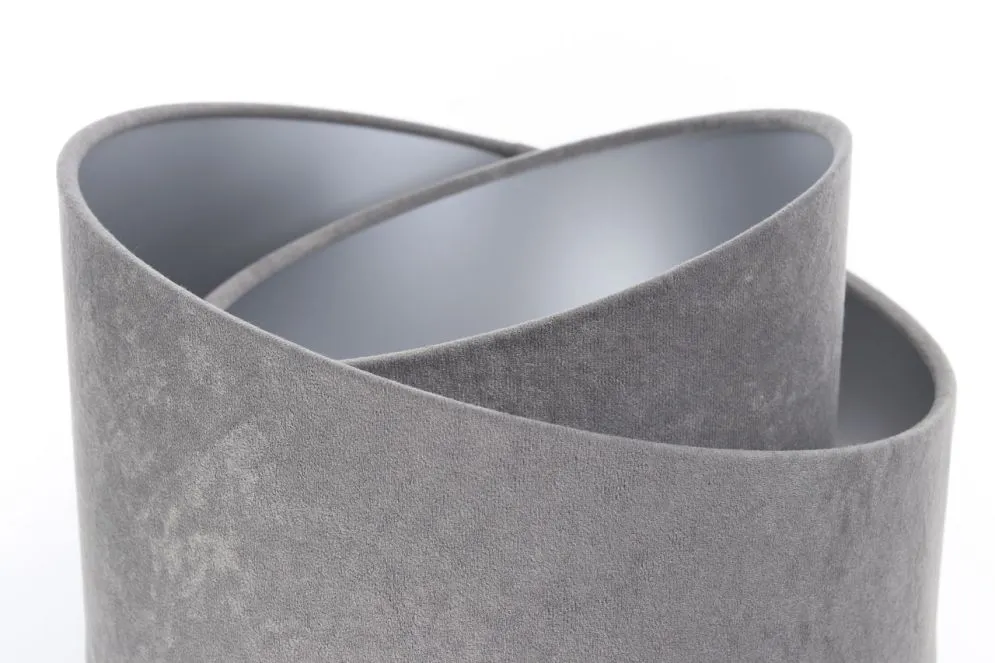 Lampa stołowa GEMSTONE szara/srebrna/biała na drewnianym trójnogu | MIRAT.