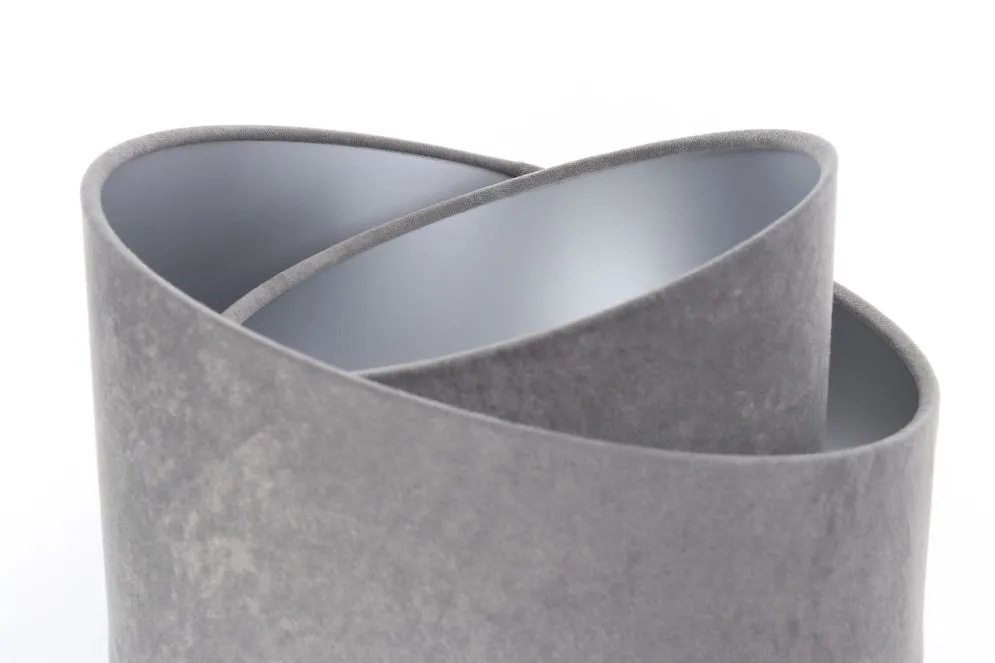 Lampa stołowa GEMSTONE szara/srebrna/biała na drewnianym trójnogu | MIRAT.