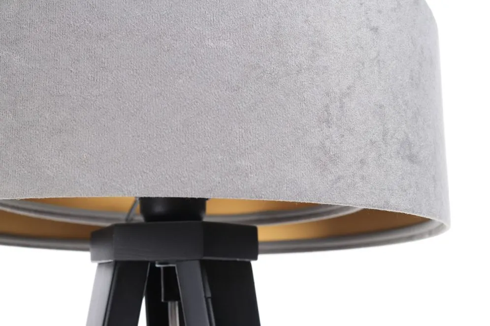 Lampa stołowa GEMSTONE szara/złota/czarna na trójnogu | MIRAT.