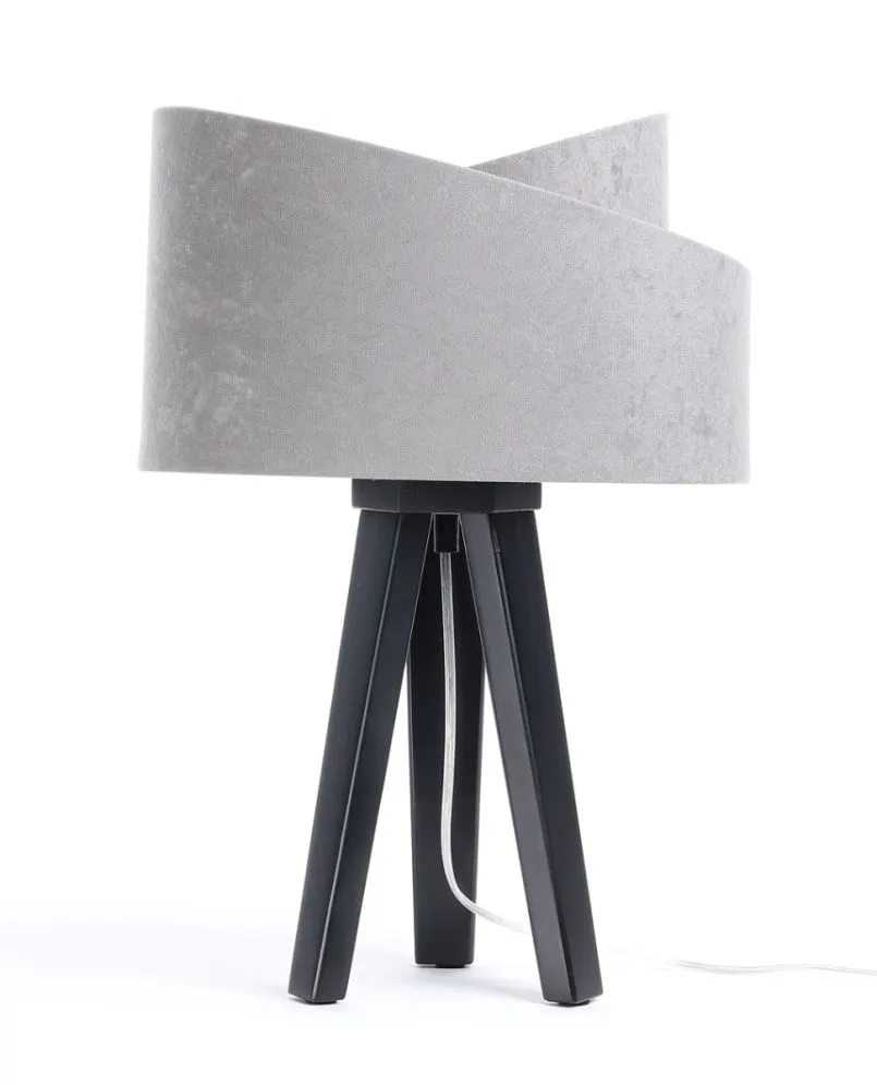 Lampa stołowa GEMSTONE szara/złota/czarna na trójnogu | MIRAT.