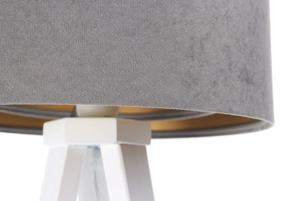 Lampa stołowa GEMSTONE szara/złota/biała do sypialni | MIRAT.