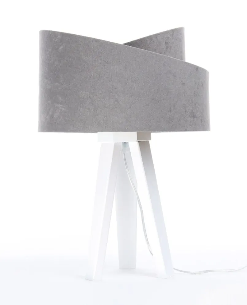 Lampa stołowa GEMSTONE szara/złota/biała do sypialni | MIRAT.