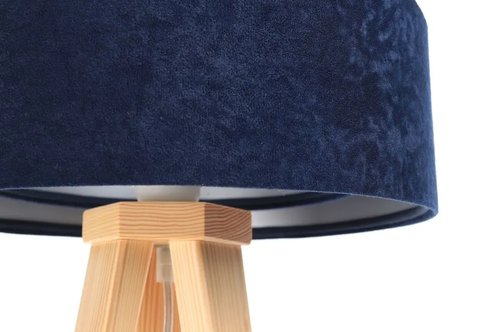 Lampa stołowa GEMSTONE granatowa/srebrna/sosna asymetryczna | MIRAT.