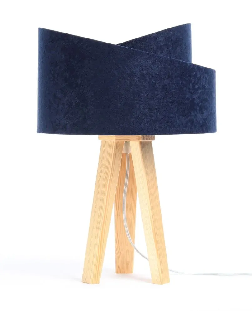 Lampa stołowa GEMSTONE granatowa/srebrna/sosna asymetryczna | MIRAT.