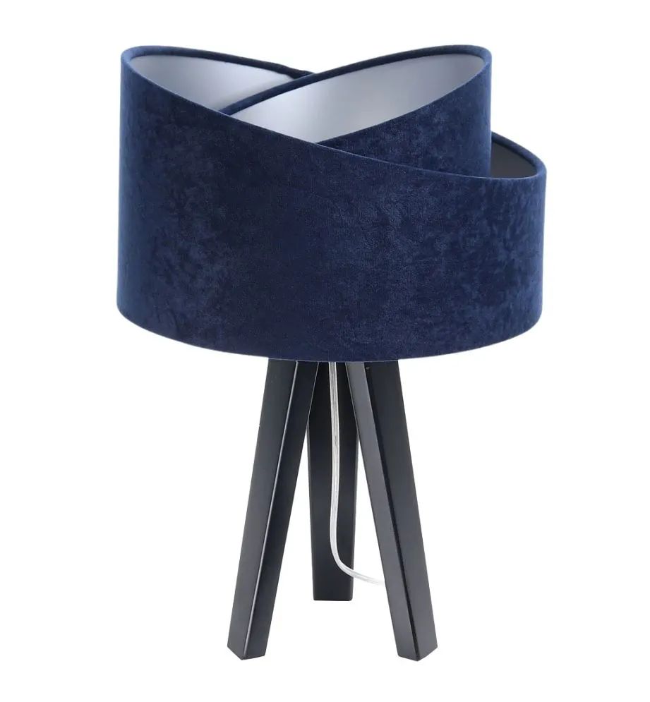 Lampa stołowa GEMSTONE granatowa/srebrna/czarna nowoczesna | MIRAT.