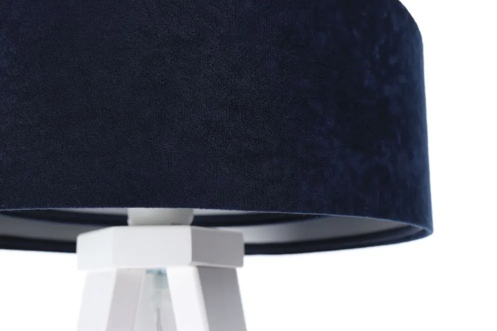 Lampa stołowa GEMSTONE granatowa/srebrna/biała z długim przewodem | MIRAT.