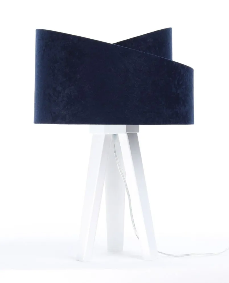 Lampa stołowa GEMSTONE granatowa/srebrna/biała z długim przewodem | MIRAT.