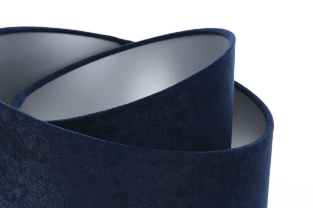 Lampa stołowa GEMSTONE granatowa/srebrna/biała z długim przewodem | MIRAT.