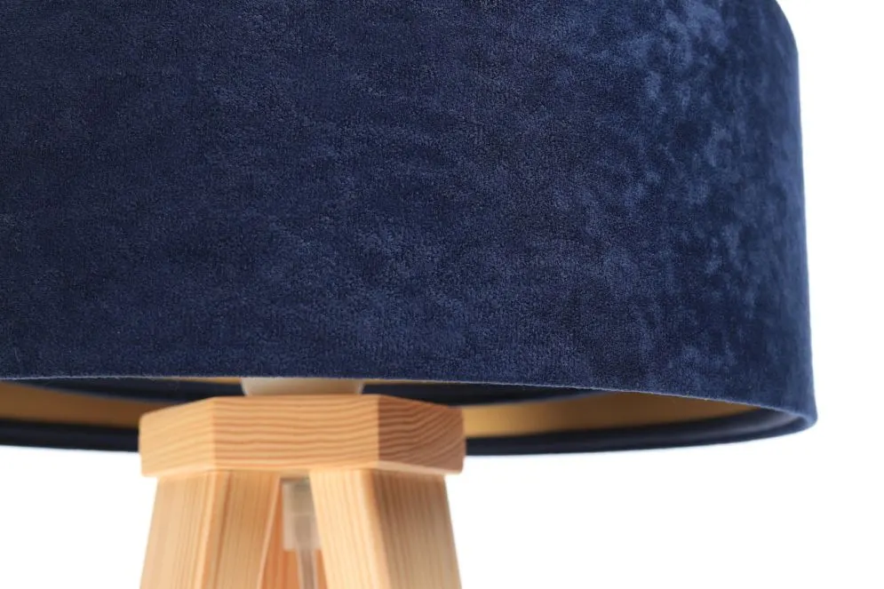Lampa stołowa GEMSTONE granatowa/złota/sosna mała | MIRAT.