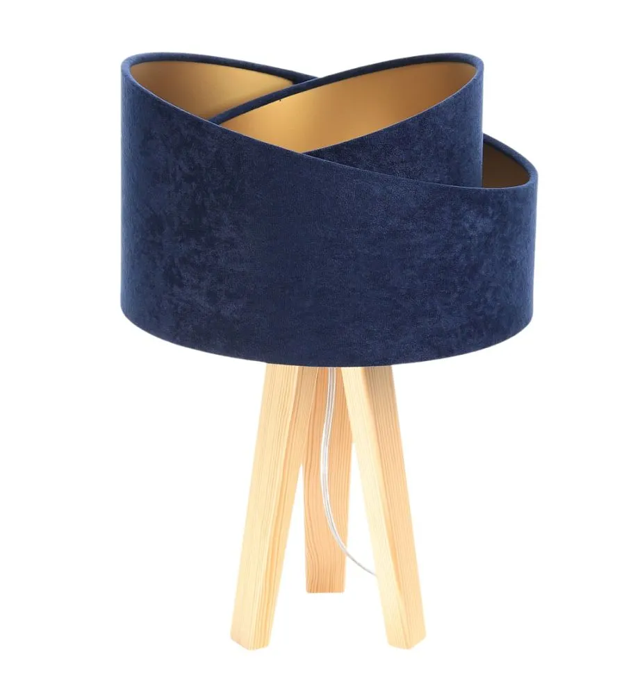 Lampa stołowa GEMSTONE granatowa/złota/sosna mała | MIRAT.