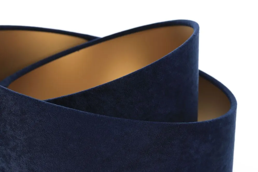 Lampa stołowa GEMSTONE granatowa/złota/biała na trójnogu | MIRAT.