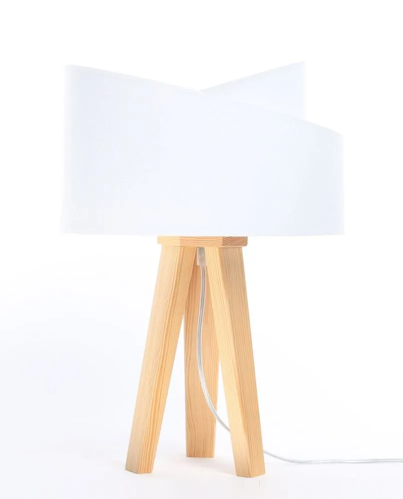 Lampa stołowa GEMSTONE biała/sosna asymetryczna | MIRAT.