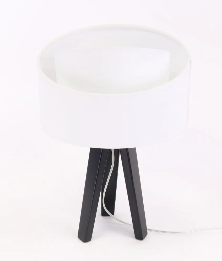 Lampa stołowa GEMSTONE biała/czarna welurowa | MIRAT.