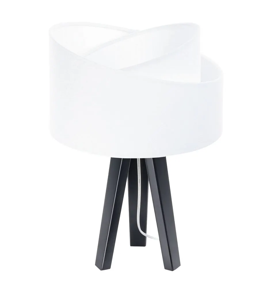 Lampa stołowa GEMSTONE biała/czarna welurowa | MIRAT.
