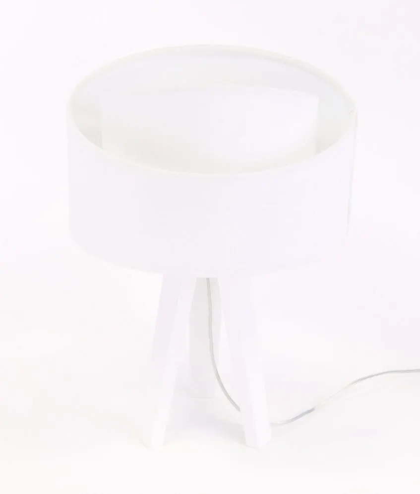 Lampa stołowa GEMSTONE biała asymetryczna na trójnogu | MIRAT.