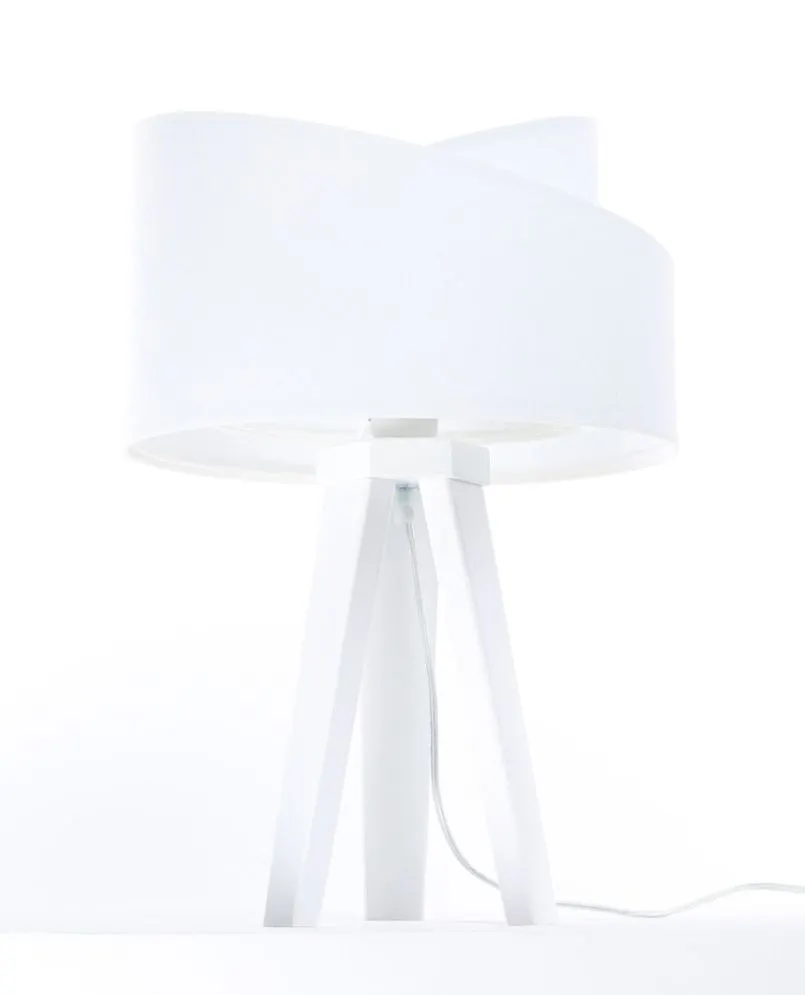Lampa stołowa GEMSTONE biała asymetryczna na trójnogu | MIRAT.