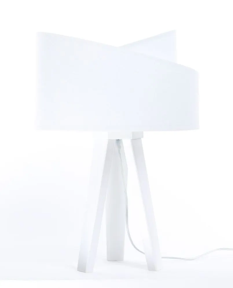 Lampa stołowa GEMSTONE biała asymetryczna na trójnogu | MIRAT.
