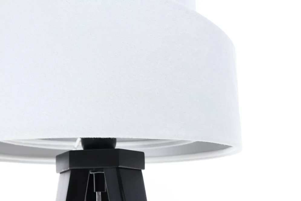 Lampa stołowa GEMSTONE biała/srebrna/czarna na szafkę | MIRAT.