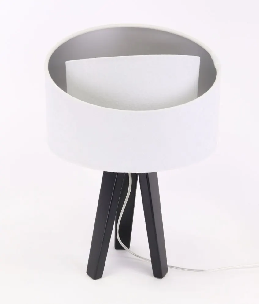 Lampa stołowa GEMSTONE biała/srebrna/czarna na szafkę | MIRAT.