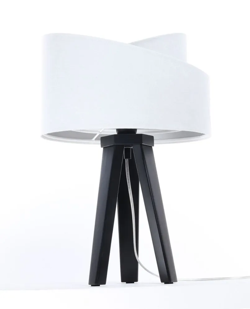 Lampa stołowa GEMSTONE biała/srebrna/czarna na szafkę | MIRAT.