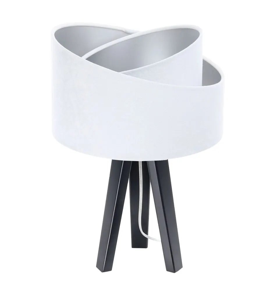 Lampa stołowa GEMSTONE biała/srebrna/czarna na szafkę | MIRAT.