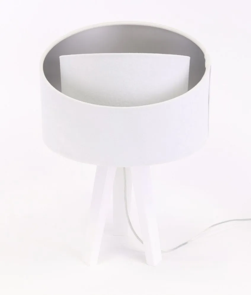 Lampa stołowa GEMSTONE biała/srebrna/biała w stylu skandynawskim | MIRAT.