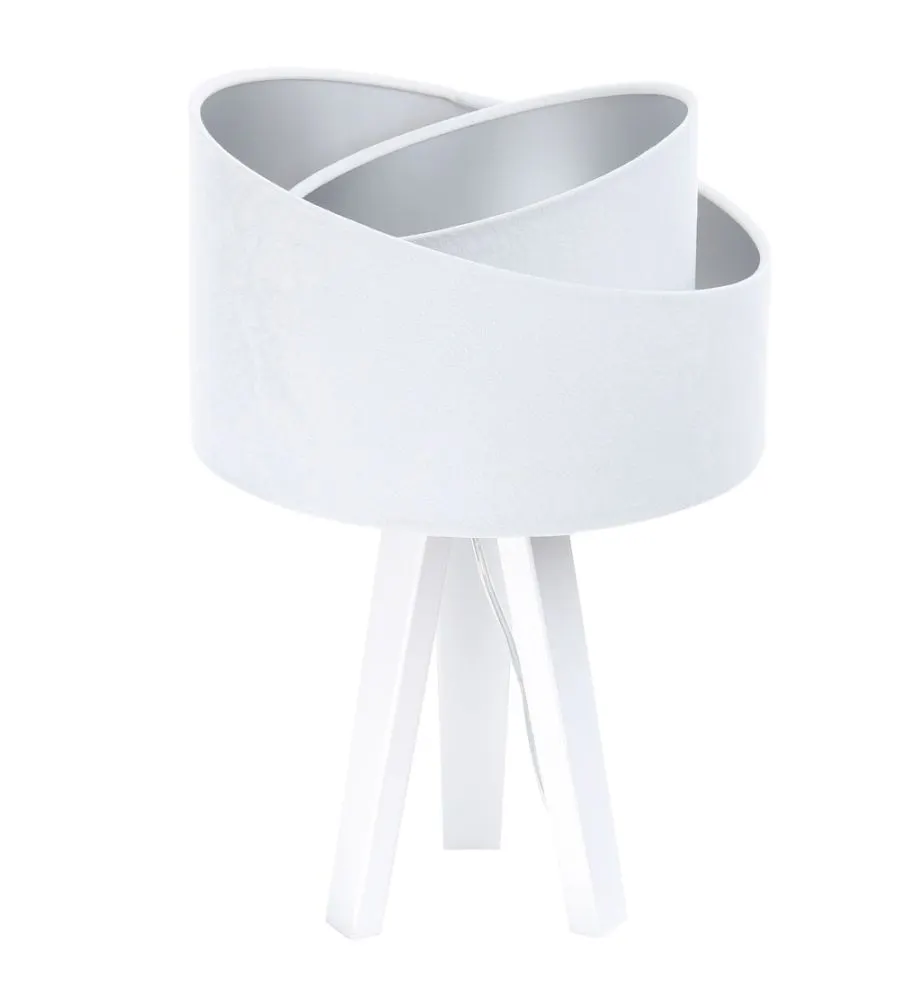 Lampa stołowa GEMSTONE biała/srebrna/biała w stylu skandynawskim | MIRAT.