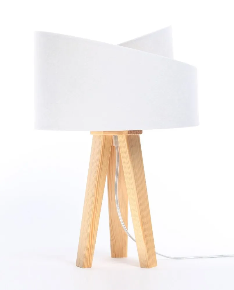 Lampa stołowa GEMSTONE biała/złota/sosna w stylu glamour | MIRAT.