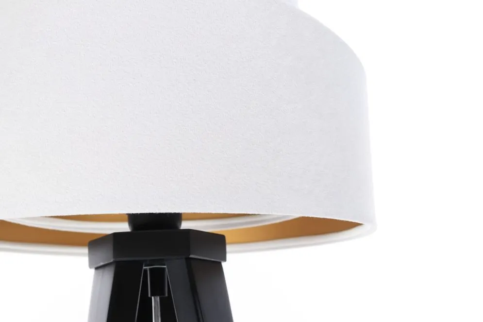 Lampa stołowa GEMSTONE biała/złota/czarna w stylu loft | MIRAT.