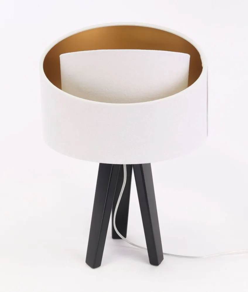 Lampa stołowa GEMSTONE biała/złota/czarna w stylu loft | MIRAT.