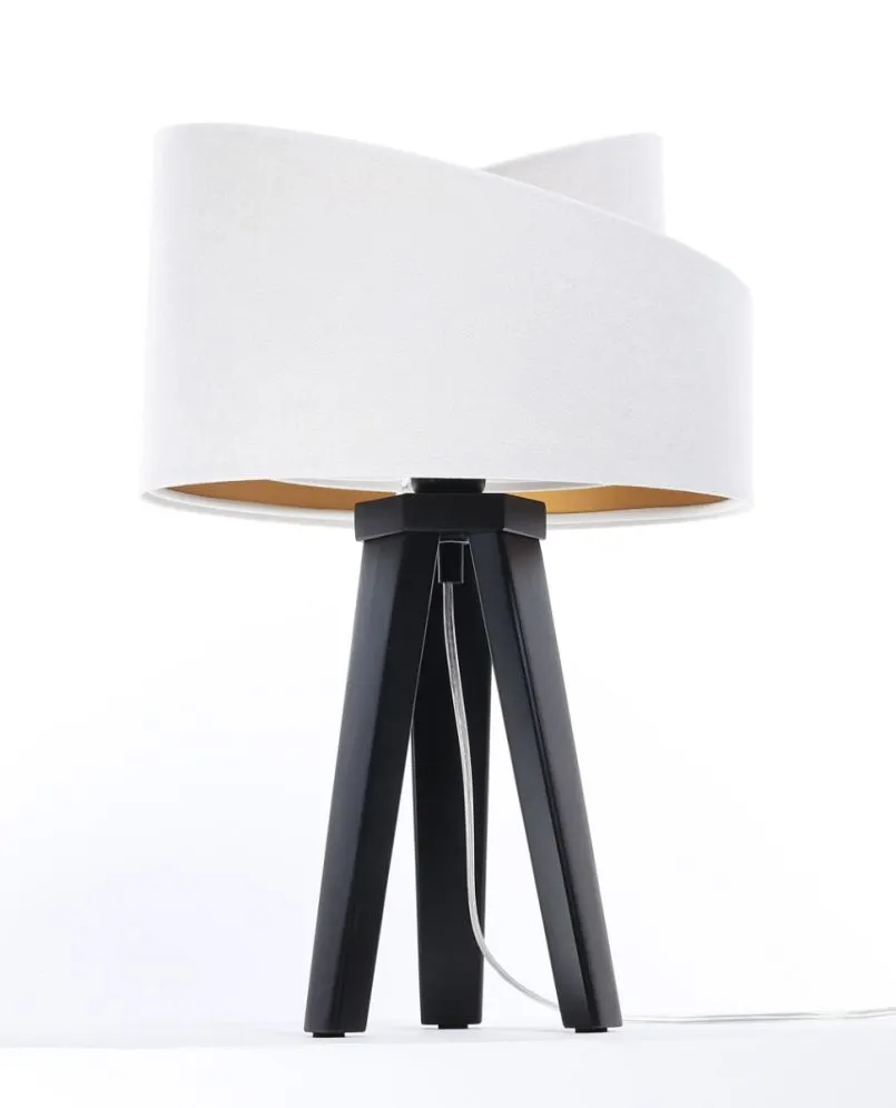 Lampa stołowa GEMSTONE biała/złota/czarna w stylu loft | MIRAT.