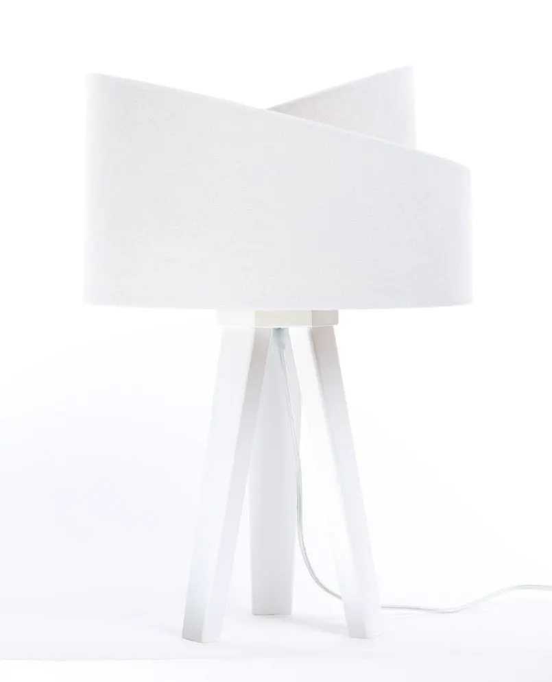 Lampa stołowa GEMSTONE biała/złota/biała nocna welurowa | MIRAT.