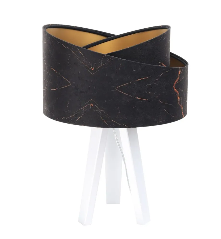 Lampa stołowa BLACK MARBLE czarna/złota/biała polskiej produkcji | MIRAT.