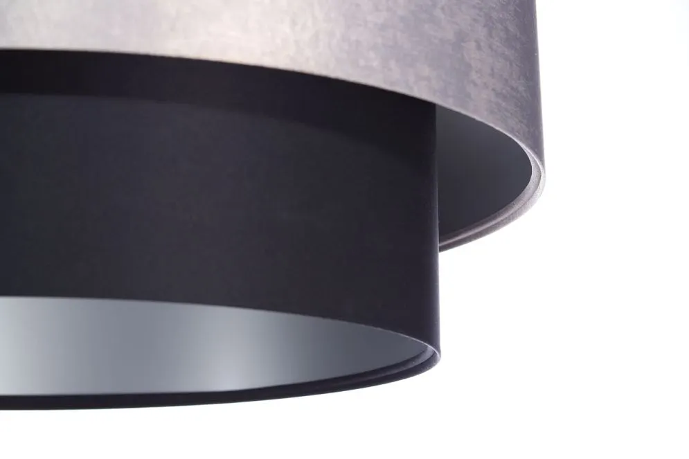 Lampa wisząca DOUBLE 40 czarna/szara podwójna satynowa | MIRAT. w stylu kolekcja