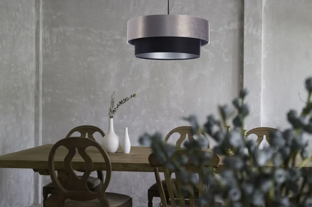 Lampa wisząca DOUBLE 60 czarna/szara elegancka polskiej produkcji | MIRAT. w stylu  kolekcja