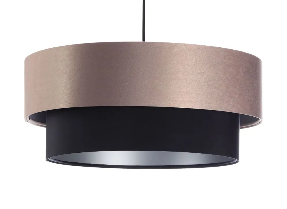 Lampa wisząca DOUBLE 40 czarna/beżowa satynowa nad stół | MIRAT. w stylu  kolekcja