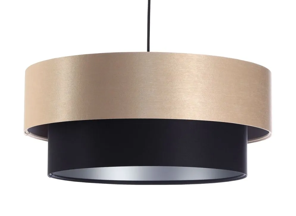 Lampa wisząca DOUBLE 60 czarna/kremowa z podwójnym abażurem | MIRAT. w stylu kolekcja