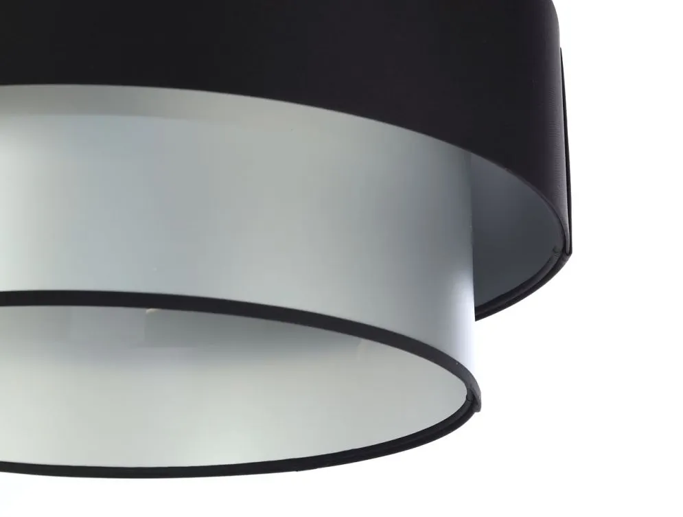 Lampa wisząca DOUBLE BLACK 40 srebrna/czarna elegancka dwukolorowa | MIRAT. w stylu  kolekcja
