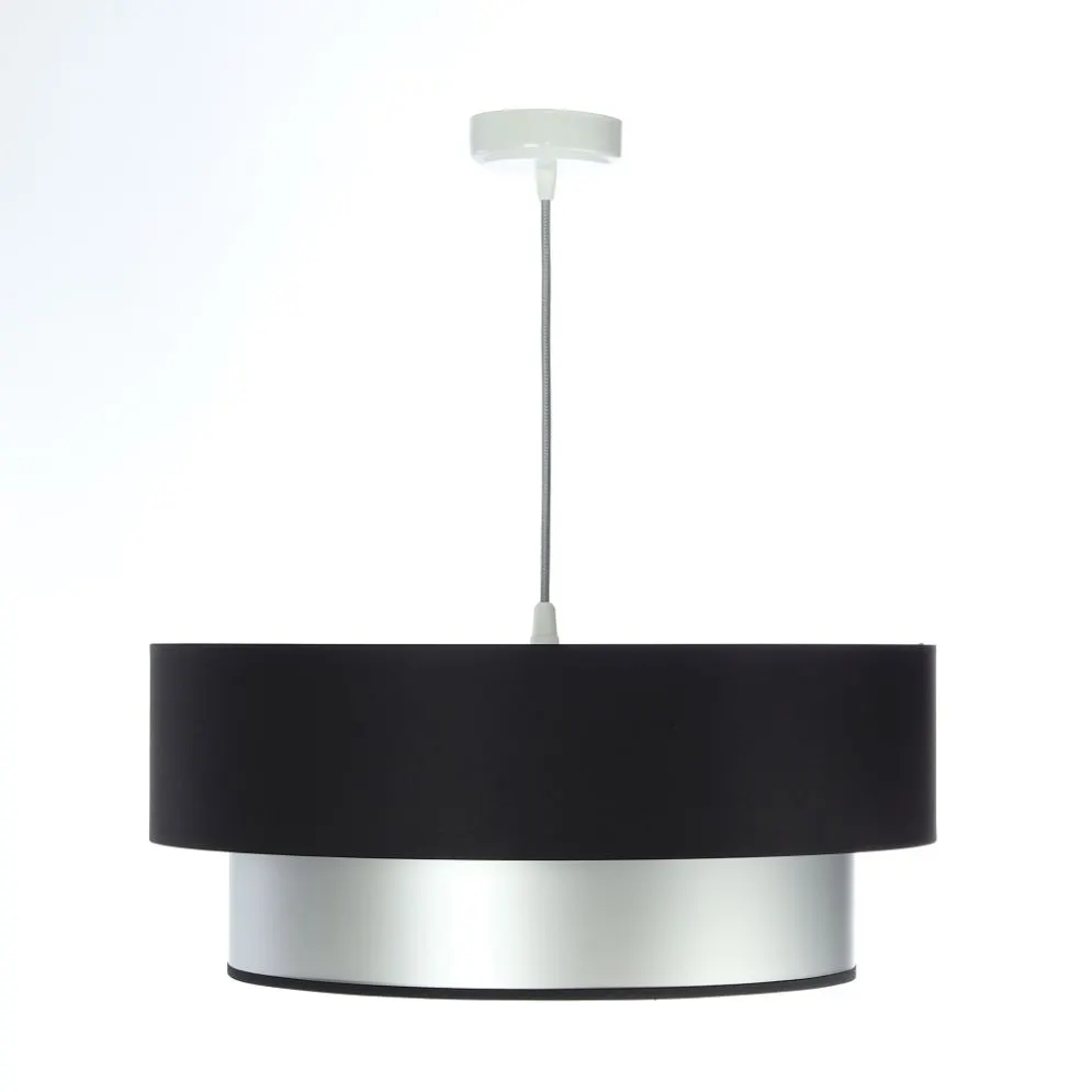 Lampa wisząca DOUBLE BLACK 60 srebrna/czarna nad stół do jadalni | MIRAT. w stylu  kolekcja