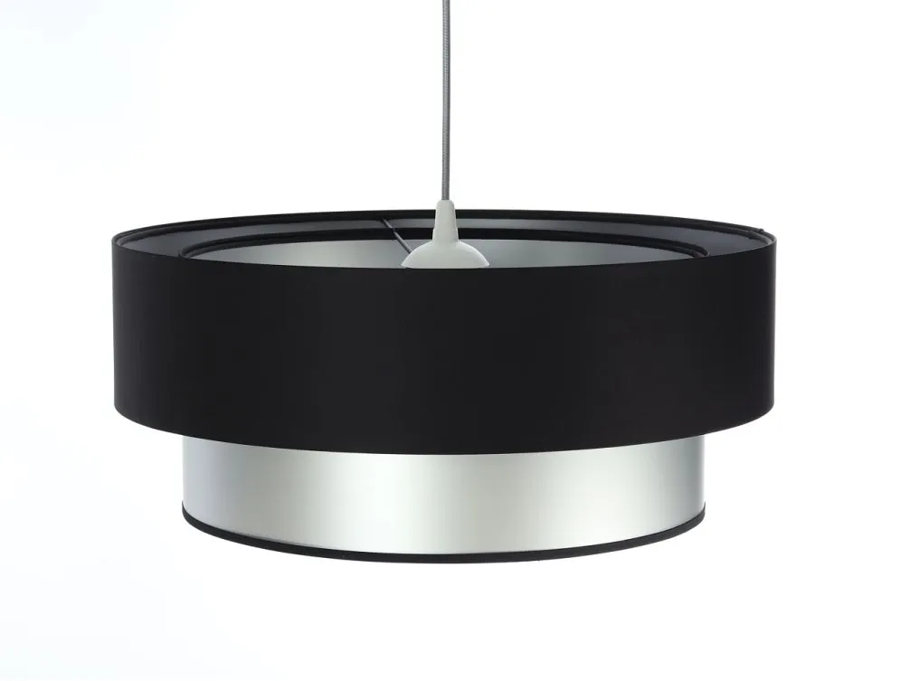 Lampa wisząca DOUBLE BLACK 50 srebrna/czarna w stylu glamour | MIRAT. w stylu kolekcja