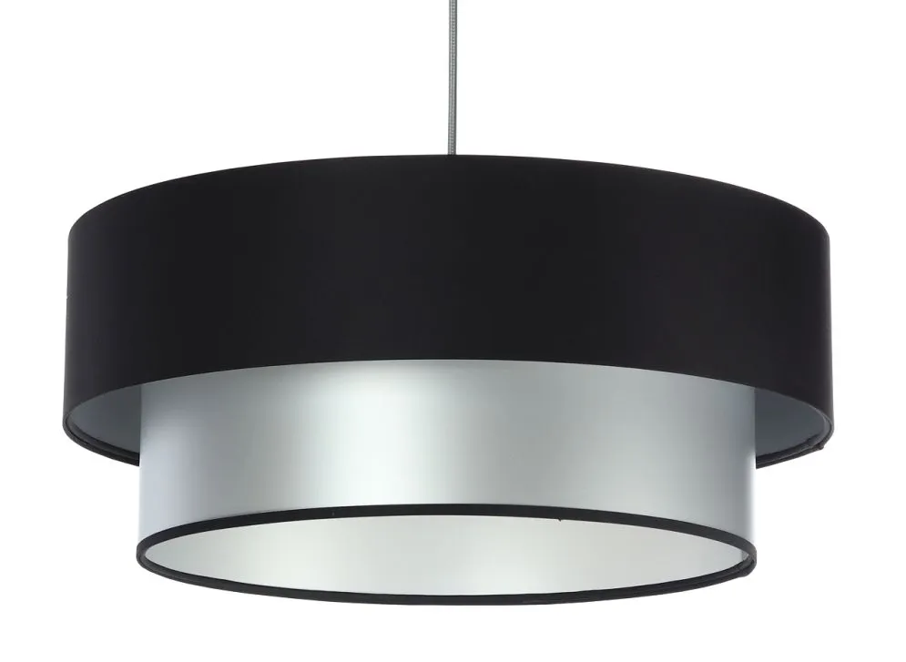Lampa wisząca DOUBLE BLACK 50 srebrna/czarna w stylu glamour | MIRAT. w stylu kolekcja