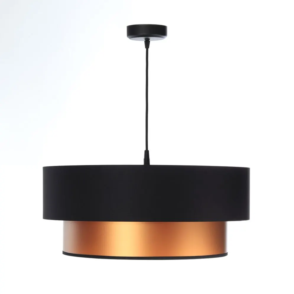 Lampa wisząca DOUBLE BLACK 40 miedziana/czarna w stylu glamour | MIRAT. w stylu  kolekcja