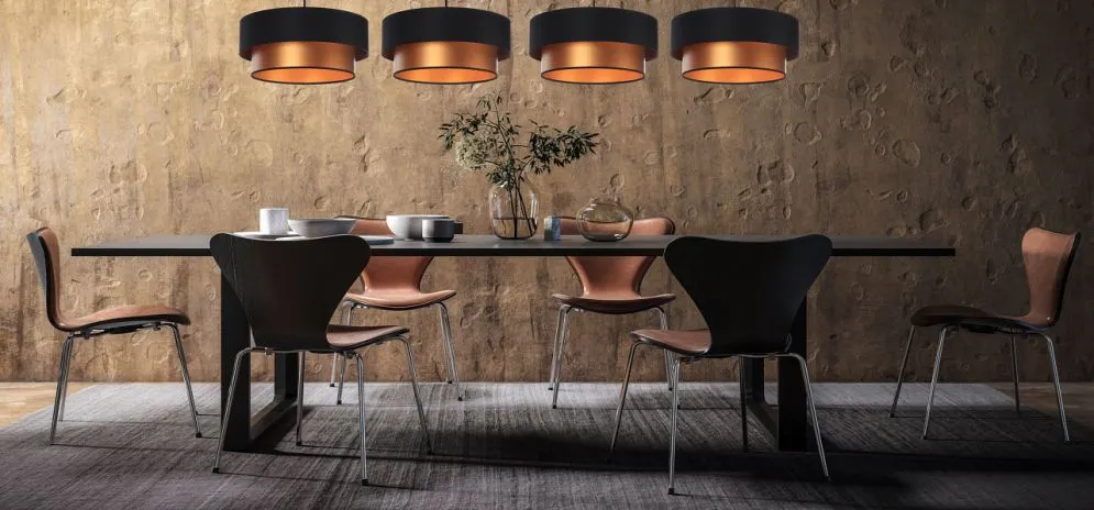 Lampa wisząca DOUBLE BLACK 40 miedziana/czarna w stylu glamour | MIRAT. w stylu  kolekcja