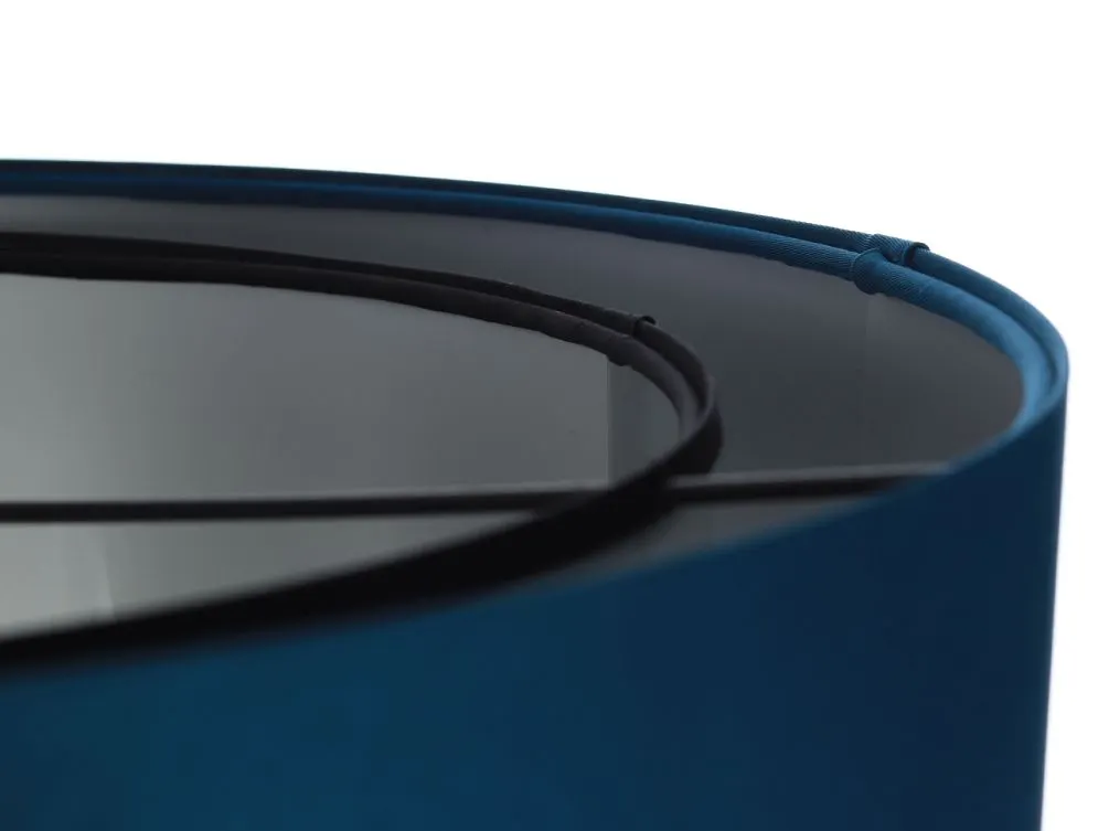 Lampa wisząca DOUBLE BLUE 50 granatowa/srebrna z podwójnym abażurem | MIRAT. w stylu  kolekcja