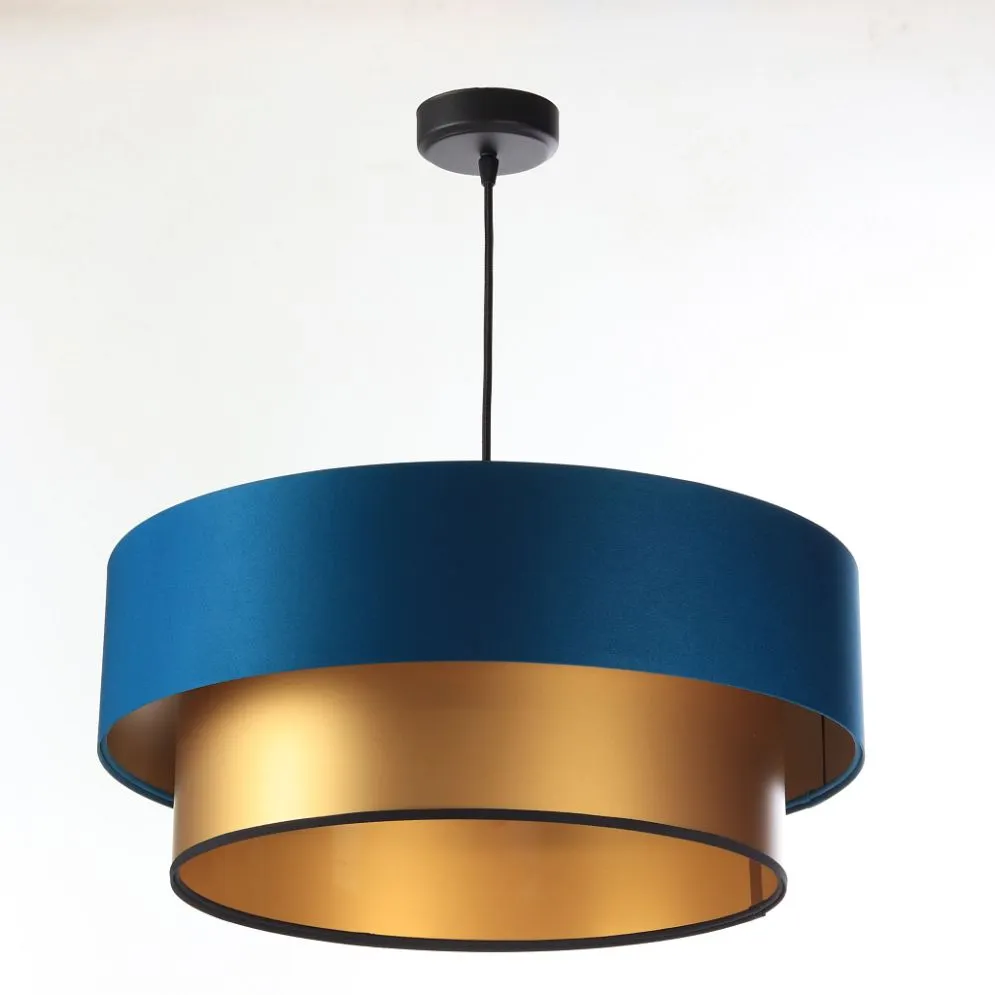 Lampa wisząca DOUBLE BLUE 50 granatowa/złota nad stół | MIRAT. w stylu kolekcja